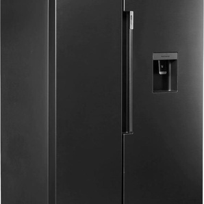 E (A bis G) BEKO Side-by-Side GN163241 Kühlschränke schwarz (schwarzes edelstahl) Kühl-Gefrierkombinationen
