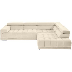 Beldomo Speed Ecksofa, Natur, Beige, Textil, 4-5-Sitzer, Ottomane rechts, L-Form, 326x222 cm, Goldenes M, Typenauswahl, Stoffauswahl, seitenverkehrt