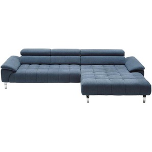 Beldomo Style Ecksofa, Blau, Textil, 3-Sitzer, nicht einzeln stellbar, L-Form, 329x190 cm, erweiterbar, Typenauswahl, Stoffauswahl, planbar, seitenverkehrt erhältlich, Hocker erhältlich, Wohnzimmer, Sofas & Couches, Wohnlandschaften, Ecksofas