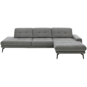 Beldomo Style Ecksofa , Grau , Textil , 3-Sitzer , Ottomane rechts, L-Form , 309x190 cm , Typenauswahl, Fußauswahl, Stoffauswahl, Sitzqualitäten, seitenverkehrt erhältlich, Hocker Rücken echt , Wohnzimmer, Sofas & Couches, Wohnlandschaften, Ecksofas