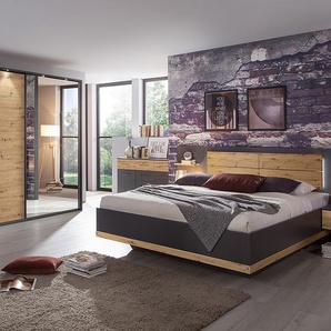 Beleuchtete Bettanlage Boston Extra 180 x 200cm Grau