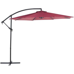 Beliani - Ampelschirm Rot Polyester Stahl ⌀ 300 cm Garten Terrasse