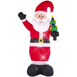 Beliani - Aufblasbarbarer Weihnachtsmann Rot mit LED-Beleuchtung 225 cm für Garten vorm Haus Weihnachtsdekration Outdoor Dekoration