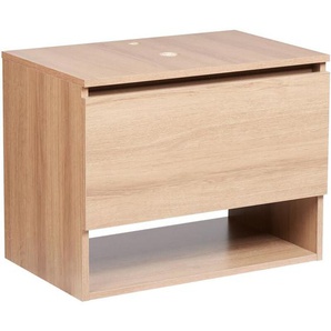 Beliani - Badezimmer Wand-Waschtischschrank Hellbraun Spanplatte Vorgebohrte Löcher für Waschbecken