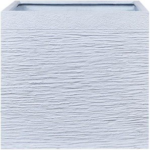 Beliani - Blumentopf Weiß 50 x 50 x 46 cm aus Lehm-Faser-Mischung und Glasfaser Quadratisch Modernes Design