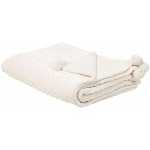 Beliani - Decke Cremeweiß Polyester Flauschig Kuschelig 150 x 200 cm