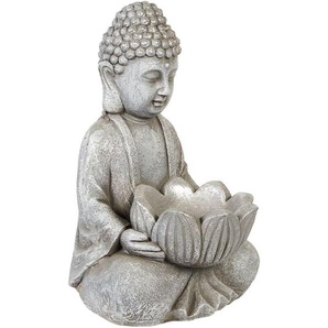 Beliani - Dekofigur Buddha Grau aus Leichtbeton 44 cm Outdoor Außenbereich Gartendeko Dekoration Wohnaccessoires
