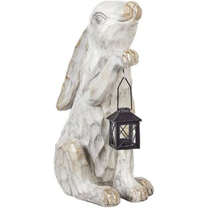 Beliani - Dekofigur Hasenform Weiß aus Leichtbeton 37 cm Outdoor Außenbereich Gartendeko Osterdeko Dekoration Wohnaccessoires Osterhase