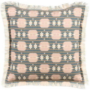 Beliani - Dekokissen Mehrfrabig Stoffbezug mit Polyester-Füllung Fransen 60x60 cm Geometrisches Muster Modern Accessories Wohn- u. Schlafzimmer Flur