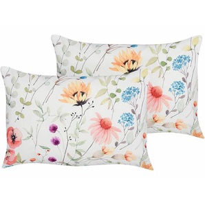 Beliani - Gartenkissen 2er Set Polyester Blumenmuster 40 x 60 cm Moderne Dekoration für den Außenbereich Wasserbeständig