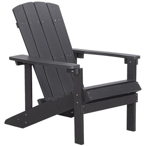 Beliani - Gartenstuhl Dunkelgrau Kunstholz breite Armlehnen Muskoka Adirondack Stil Terrasse Outdoor