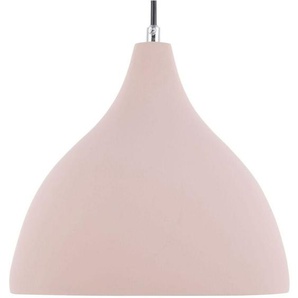 Beliani - Hängelampe Rosa Pastell Gips mit Schwarzem Kabel Runder Schirm Glockenform Industrie-Design Schlafzimmer Esszimmer Kinderzimmer Beleuchtung