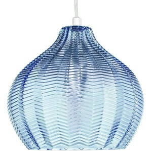 Beliani - Hängeleuchte Blau Glas Glockenform 1-Flammig Runder Schirm Kugelform Pendelleuchte Retro-Design Schlaf- u. Wohnzimmer Ausstattung