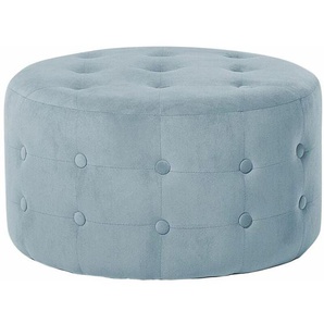 Beliani - Hocker Grau Samtstoff Knopfversteppung Rund Modern/Elegant