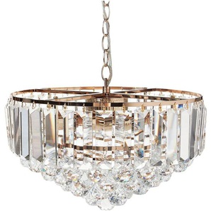 Beliani - Kronleuchter Gold Metall mit Transparenten Kristallen ⌀ 49 cm 6-Flammig Glamour Stil Wohnzimmer Esszimmer Beleuchtung Ausstattung