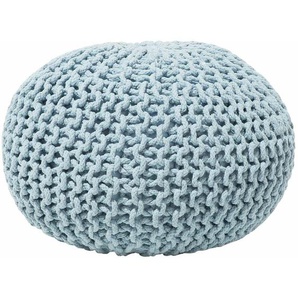 Beliani - Pouf Hellblau 100% Baumwolle Rund ⌀ 50 cm Elegant Modern
