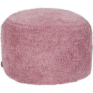 Beliani - Pouf Rosa aus Baumwolle 50 x 35 cm Rund mit Griff Flauschig Weich Sitzhocker Bodenkissen für Wohnzimmer Schlafzimmer Kinderzimmer