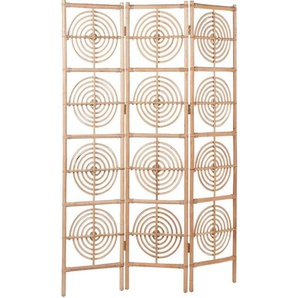 Beliani - Raumteiler Rattan Natur 117 x 180 cm 3-teilig Trennwand Paravent Raumtrenner Modern Boho