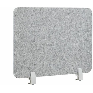 Beliani - Schreibtisch Trennwand Hellgrau Stoff pet Kunststoff 72 x 50 cm zum Aufstellen Klemmen Schallschutz Sichtschutz Pinnwand Büro Home Office