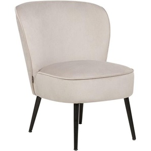Beliani - Sessel Taupe / Schwarz aus Samt ohne Armlehnen Elegantes Design Modern für Wohnzimmer Schlafzimmer Retro Stil