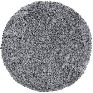Beliani - Shaggy Teppich Schwarz Weiß Polyester Baumwolle ø 140 cm Hochflor Getuftet Rechteckig