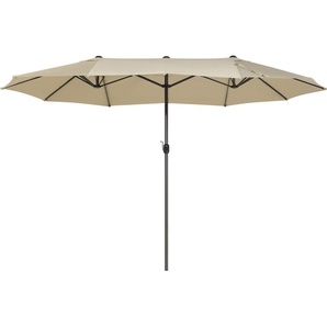 BELIANI Sonnenschirm Beige 270 x 460 x 247 cm aus robustem Aluminium und einem doppelten Schirm Oval Praktisch Modern 61515