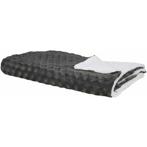 Beliani - Tagesdecke Grau / Weiß 200 x 220 cm Rechteckig Dekorativ Modern Für Schlafzimmer