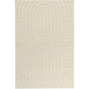 Beliani - Teppich Beige aus Wolle 200 x 300 cm Rechteckig Gestreiftes Muster für Wohnzimmer Schlafzimmer Flur