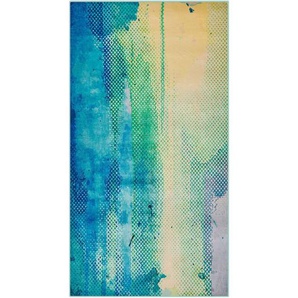 Beliani - Teppich Blau Grün Polyester 80 x 150 cm Kurzflor Farbverlauf Bedruckt Rechteckig