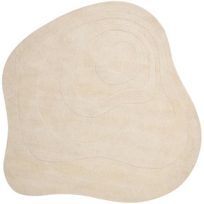 Beliani - Teppich Hellbeige Viskose u. Wolle 160x160 cm Asymmetrisch Einfarbig Strukturiert Kurzhaar Modern Läufer Wohnzimmer Diele Flur