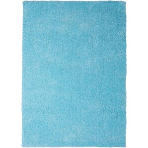 Beliani - Teppich Hellblau Polyester 140 x 200 cm Rechteckig Hochflor Modern Maschinengetuftet Fußbodenheizung Geeignet Wohnzimmer Schlafzimmer Flur