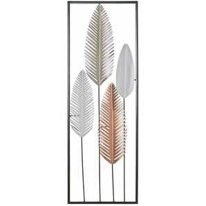 Beliani - Wanddekoration Gold/Silber aus Metall Blätterform mit Ramen 31x4x90 Modernes Design, Trendy, Wohnzimmer, Flur