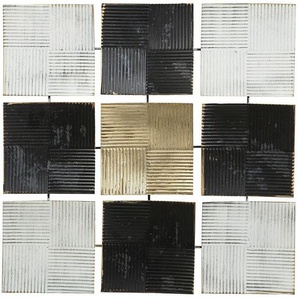 Beliani - Wanddekoration schwarz/weiß/gold 50 x 50 cm in modernen Farbtönen Quadratisch Modern