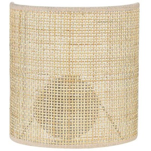 Beliani - Wandleuchte Naturfarben Rattan 22 cm Halbrund Boho Modern für Wohnzimmer Schlafzimmer Flur