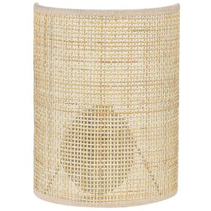 Beliani - Wandleuchte Naturfarben Rattan 25 cm Halbrund Boho Modern für Wohnzimmer Schlafzimmer Flur