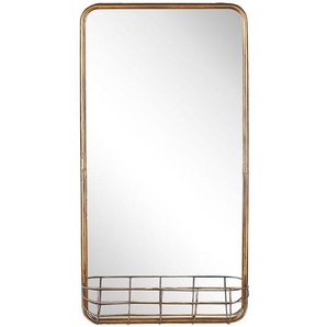 Beliani - Wandspiegel Gold Eisen mit Stauraum 40 x 80 cm Retro für Badezimmer für Büro
