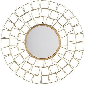 Beliani - Wandspiegel Gold Metall Glas Rund 90 cm Sonnenoptik Glamour