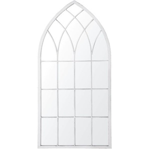 Beliani - Wandspiegel Grau 50 x 115 cm Metall mit Glas Fensteroptik im gotischen Stil