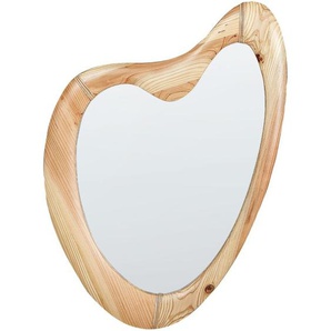 Beliani - Wandspiegel Hellbraun aus Holz 77 x 90 cm Asymmetrische Form Modernes Design Boho Stil Wanddeko für Flur Schlafzimmer Wohnzimmer