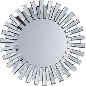 Beliani - Wandspiegel Silbern ø 70 cm aus Glas MDF-Platte Rund Modern