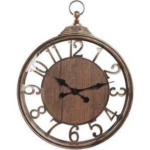 Beliani - Wanduhr Braun ø 52 cm Rund Arabische Ziffern Taschenuhr Form Traditionell Hängende Wanddekoration für Wohnzimmer Esszimmer Flur