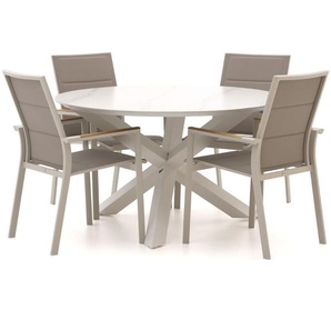 Bellagio Albinea/Lodola ø 130 cm Gartenmöbel-Set 5-teilig stapelbar
