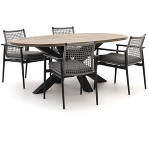 Bellagio Pizzoli/ROUGH-Y Ellips 200 cm Gartenmöbel-Set 5-teilig stapelbar