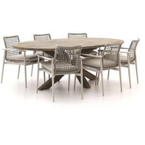 Bellagio Pizzoli/ROUGH-Y Ellips 240 cm Gartenmöbel-Set 7-teilig stapelbar