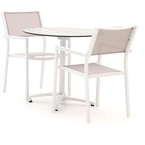 Bellagio Roma/Canzo Ø 80 cm Gartenmöbel-Set 3-teilig stapelbar