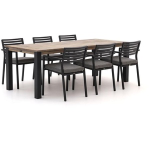 Bellagio Rumo/ROUGH-S 220 cm Gartenmöbel-Set 7-teilig Stapelbar