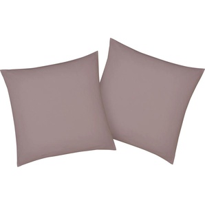 Kissenbezug BELLANA Mako-Jersey-Exclusiv Kissenbezüge Gr. B/L: 40 cm x 40 cm, 2 St., Baumwolle, grau (taupe) Kissenbezüge uni aus reiner Baumwolle