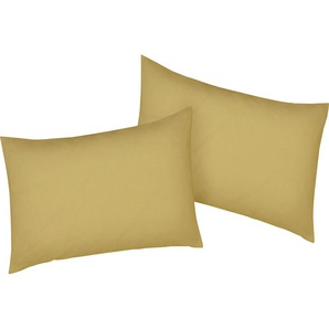 Kissenbezug BELLANA Mako-Jersey-Exclusiv Kissenbezüge Gr. B/L: 60 cm x 40 cm, 2 St., Baumwolle, beige (weizen) Kissenbezüge uni aus reiner Baumwolle