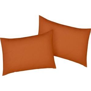 Kissenbezug BELLANA Mako-Jersey-Exclusiv Kissenbezüge Gr. B/L: 60 cm x 40 cm, 2 St., Baumwolle, orange (papaya) Kissenbezüge uni aus reiner Baumwolle