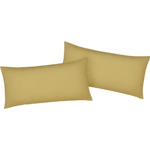 Kissenbezug BELLANA Mako-Jersey-Exclusiv Kissenbezüge Gr. B/L: 80 cm x 40 cm, 2 St., Baumwolle, beige (weizen) Kissenbezüge uni aus reiner Baumwolle